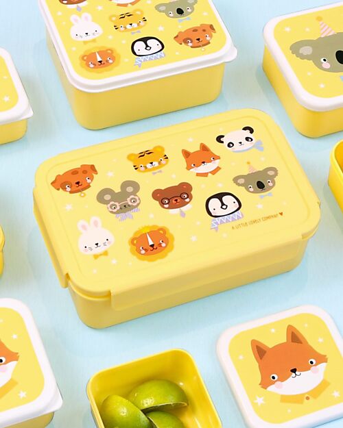 A Little Lovely Company Bento Lunch Box - Animal Friends - Removable Compartments Snack Boxes