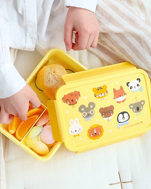 A Little Lovely Company Bento Lunch Box - Animal Friends - Removable Compartments Snack Boxes