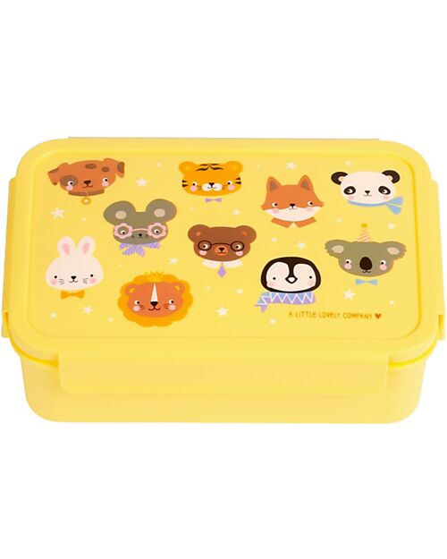 A Little Lovely Company Bento Lunch Box - Animal Friends - Removable Compartments Snack Boxes