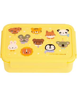 A Little Lovely Company Bento Lunch Box - Animal Friends - Removable Compartments Snack Boxes