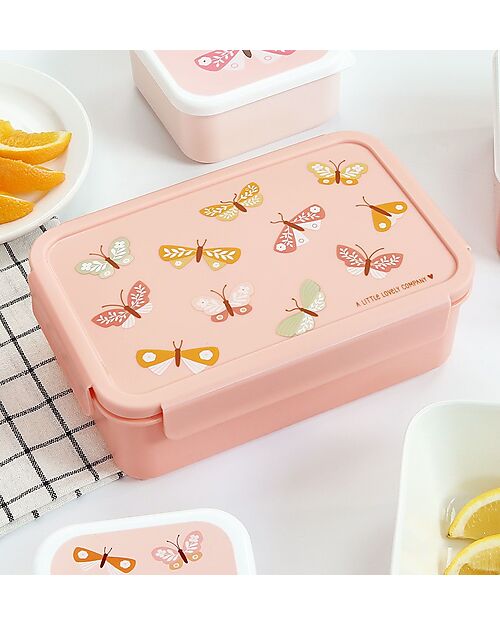 A Little Lovely Company Bento Lunch Box - Butterflies - Removable Compartments Snack Boxes