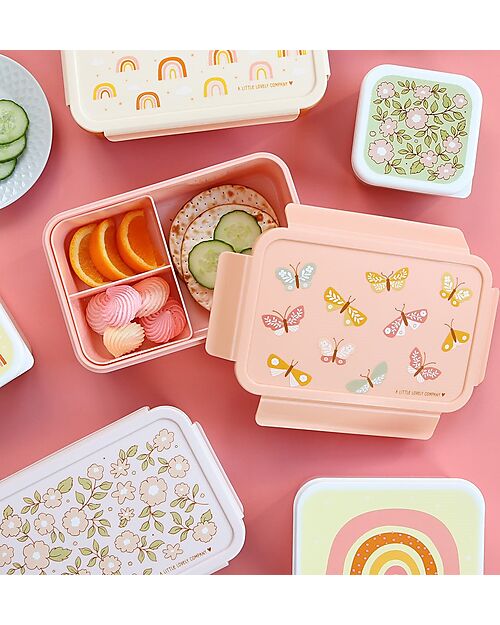 A Little Lovely Company Bento Lunch Box - Butterflies - Removable Compartments Snack Boxes