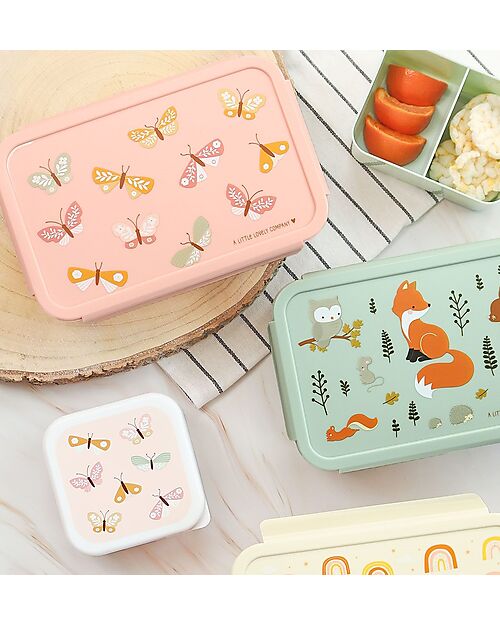 A Little Lovely Company Bento Lunch Box - Butterflies - Removable Compartments Snack Boxes