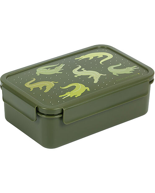 A Little Lovely Company Bento Lunch Box - Crocodiles - with Removable Compartments Snack Boxes
