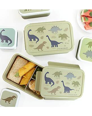 A Little Lovely Company Bento Lunch Box - Dinosaurs - with Removable Compartments Snack Boxes