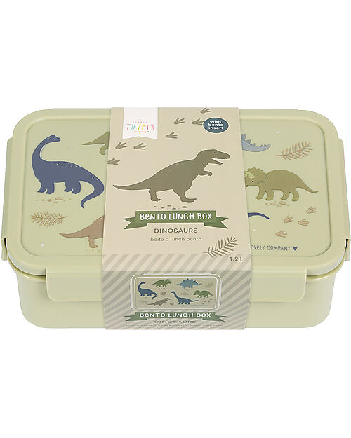 A Little Lovely Company Bento Lunch Box - Dinosaurs - with Removable Compartments Snack Boxes