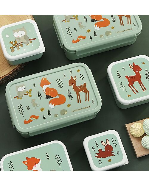 A Little Lovely Company Bento Lunch Box - Forest Friends - Removable Compartments Snack Boxes