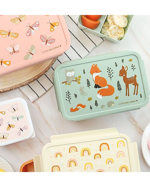 A Little Lovely Company Bento Lunch Box - Forest Friends - Removable Compartments Snack Boxes