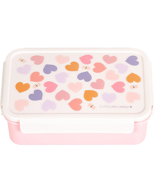 A Little Lovely Company Bento Lunch Box - Hearts - Removable Compartments Food Containers