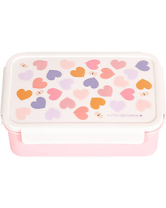 A Little Lovely Company Bento Lunch Box - Hearts - Removable Compartments Snack Boxes