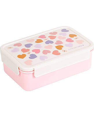 A Little Lovely Company Bento Lunch Box - Hearts - Removable Compartments Snack Boxes
