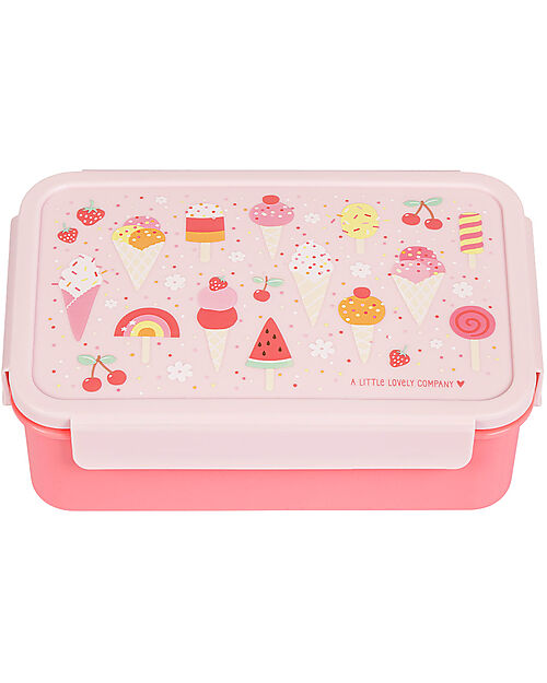 A Little Lovely Company Bento Lunch Box - Ice-Cream - with Removable Compartments Snack Boxes