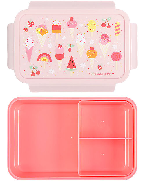 A Little Lovely Company Bento Lunch Box - Ice-Cream - with Removable Compartments Snack Boxes