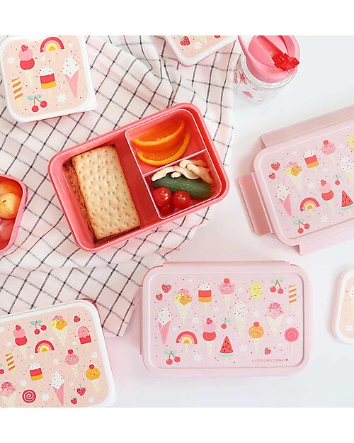 A Little Lovely Company Bento Lunch Box - Ice-Cream - with Removable Compartments Snack Boxes