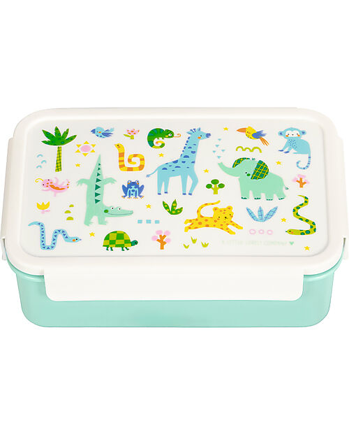 A Little Lovely Company Bento Lunch Box - Jungle - Pull-Out Compartments Food Containers