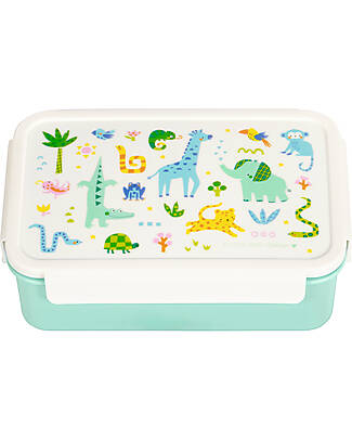 A Little Lovely Company Bento Lunch Box - Jungle - Pull-Out Compartments Food Containers