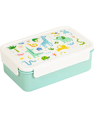 A Little Lovely Company Bento Lunch Box - Jungle - Pull-Out Compartments Food Containers