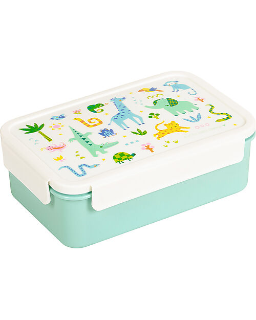 A Little Lovely Company Bento Lunch Box - Jungle - Pull-Out Compartments Snack Boxes