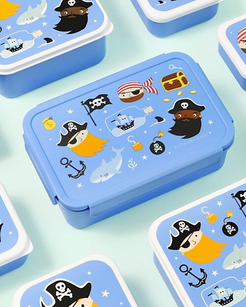 A Little Lovely Company Bento Lunch Box - Pirates - Removable Compartments Snack Boxes