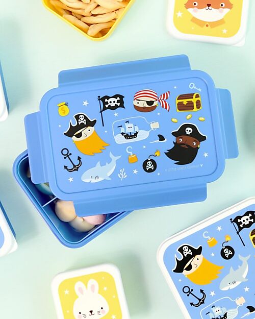 A Little Lovely Company Bento Lunch Box - Pirates - Removable Compartments Snack Boxes