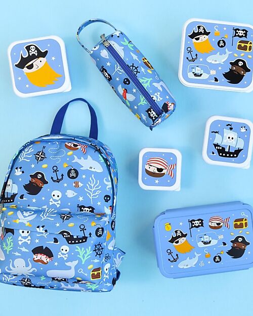 A Little Lovely Company Bento Lunch Box - Pirates - Removable Compartments Snack Boxes