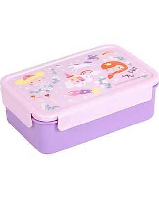 A Little Lovely Company Bento Lunch Box - Princesses - Pull-Out Compartments Snack Boxes