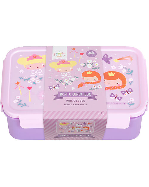 A Little Lovely Company Bento Lunch Box - Princesses - Pull-Out Compartments Snack Boxes