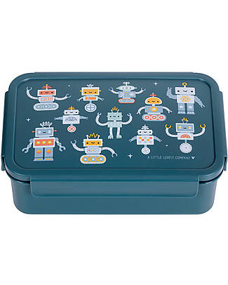 A Little Lovely Company Bento Lunch Box - Robot - Removable Compartments Food Containers