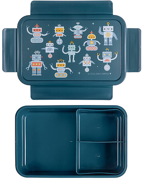 A Little Lovely Company Bento Lunch Box - Robot - Removable Compartments Food Containers