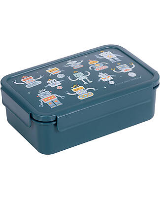A Little Lovely Company Bento Lunch Box - Robot - Removable Compartments Snack Boxes