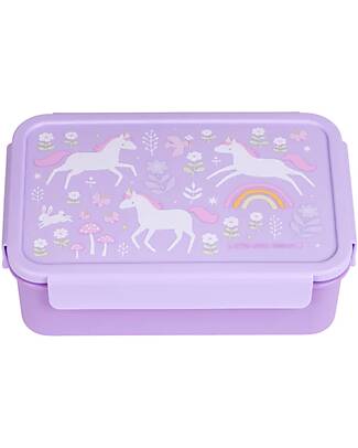 A Little Lovely Company Bento Lunch Box - Unicorn Dreams - Removable Compartments Snack Boxes