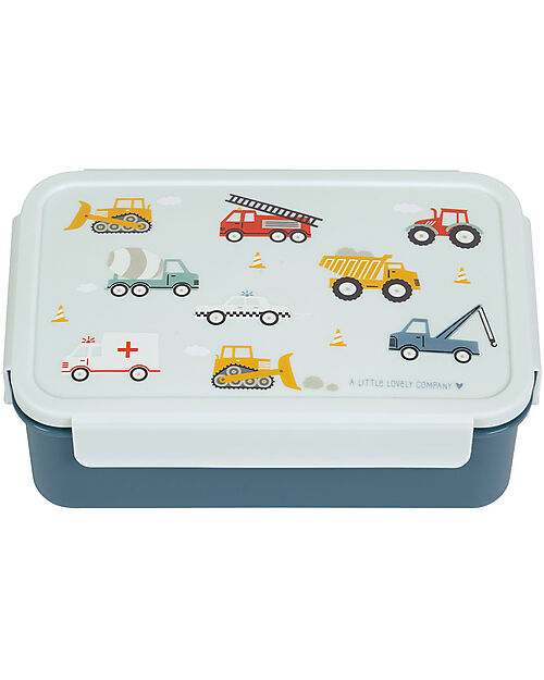 A Little Lovely Company Bento Lunch Box - Vehicles - with Removable Compartments Snack Boxes