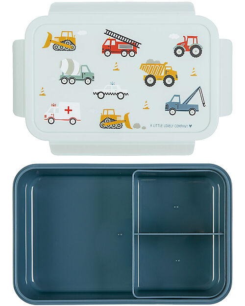 A Little Lovely Company Bento Lunch Box - Vehicles - with Removable Compartments Snack Boxes