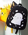 A Little Lovely Company Big Backpack, Ghost, 27 x 32 x 15 cm - Black Kindergarten Backpacks