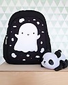 A Little Lovely Company Big Backpack, Ghost, 27 x 32 x 15 cm - Black Kindergarten Backpacks