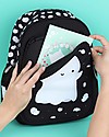A Little Lovely Company Big Backpack, Ghost, 27 x 32 x 15 cm - Black Kindergarten Backpacks