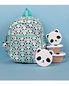 A Little Lovely Company Big Backpack, Panda, 25 x 32 x 16 cm - Aqua Kindergarten Backpacks
