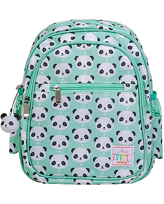 A Little Lovely Company Big Backpack, Panda, 25 x 32 x 16 cm - Aqua Small Backpacks