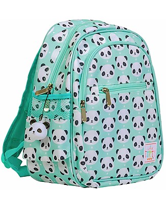 A Little Lovely Company Big Backpack, Panda, 25 x 32 x 16 cm - Aqua Small Backpacks