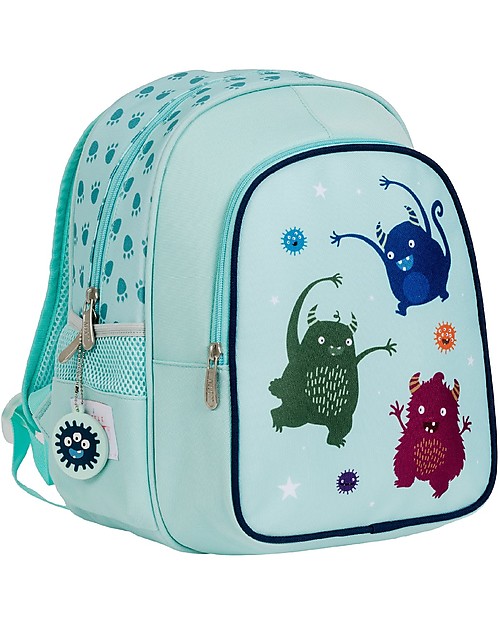 A Little Lovely Company Big Backpack with Insulated Compartment - Monsters - 27x32x19 cm Kindergarten Backpacks