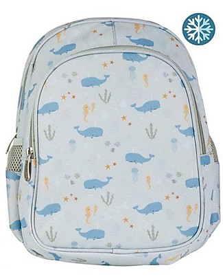 A Little Lovely Company Big Backpack with Insulated Compartment - Ocean - 27x32x19 cm Large Backpacks