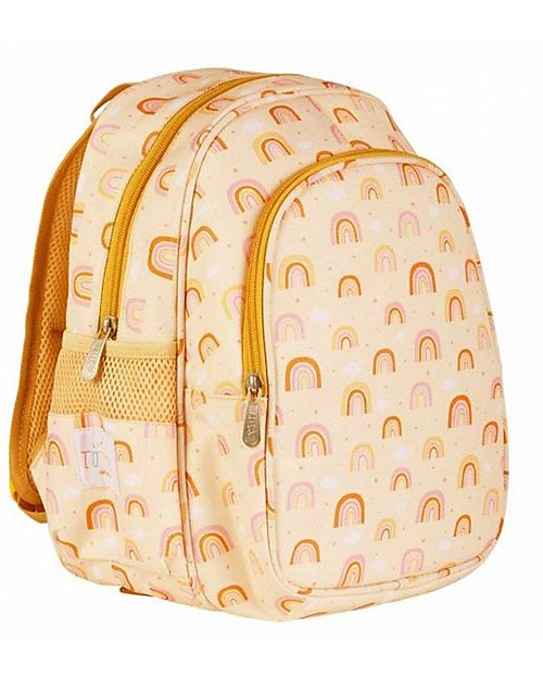 A Little Lovely Company Big Backpack with Insulated Compartment - Rainbows - 27x32x19 cm Kindergarten Backpacks