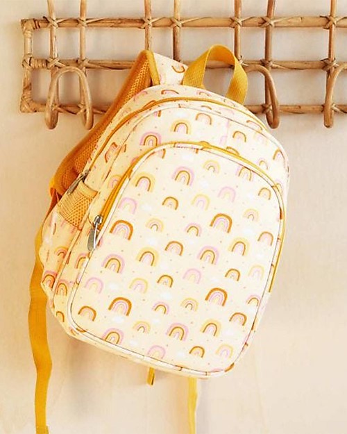 A Little Lovely Company Big Backpack with Insulated Compartment - Rainbows - 27x32x19 cm Kindergarten Backpacks