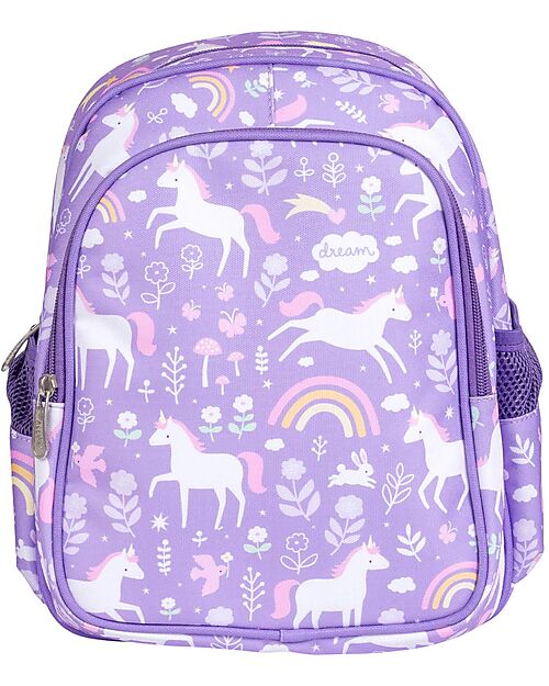 A Little Lovely Company Big Backpack with Insulated Compartment - Unicorn Dreams - 27x32x19 cm Kindergarten Backpacks