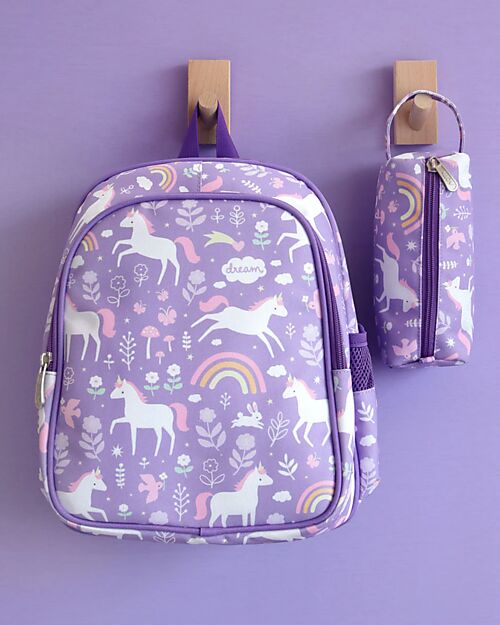 A Little Lovely Company Big Backpack with Insulated Compartment - Unicorn Dreams - 27x32x19 cm Kindergarten Backpacks