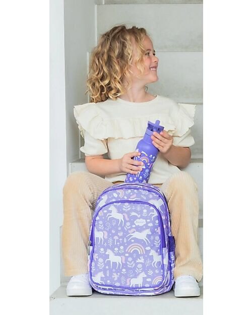 A Little Lovely Company Big Backpack with Insulated Compartment - Unicorn Dreams - 27x32x19 cm Kindergarten Backpacks