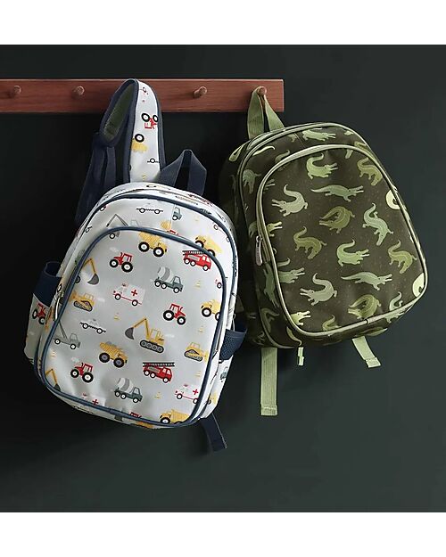 A Little Lovely Company Big Backpack with Insulated Compartment - Vehicles - 27x32x19 cm Backpack