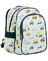 A Little Lovely Company Big Backpack with Insulated Compartment - Vehicles - 27x32x19 cm Kindergarten Backpacks