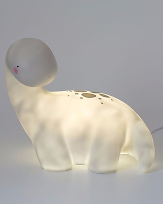 A Little Lovely Company Big LED Light, Brontosaurus - Grey Bedside Lamps