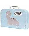 A Little Lovely Company Brontosaurus Suitcase, Light Blue - 100% Recycled Cardboard Travel Bags